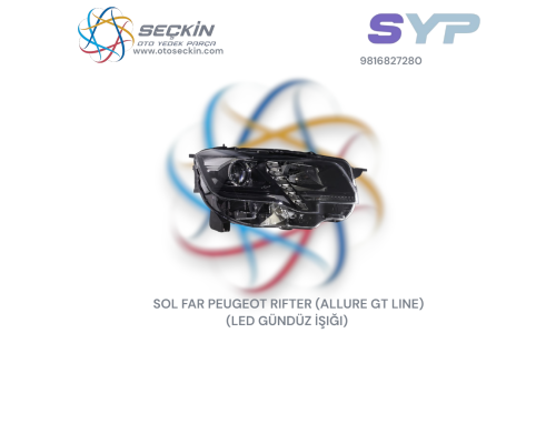 SOL FAR PEUGEOT RIFTER (ALLURE GT LINE) (LED GÜNDÜZ İŞIĞI)