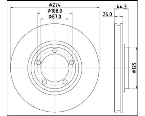 ON FREN DISKI HAVALI 274-5MM (TAKIM) (HYUNDAI: H100 KAMYONET 04>-STAREX 02>)