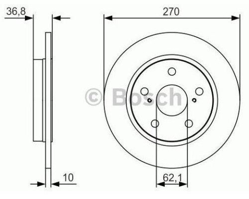 ARKA FREN DISKI DUZ 270MM (TAKIM) (TOYOTA: AURIS 07>13-COROLLA DIZEL 07>)