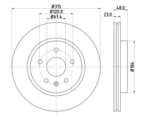 ARKA FREN DISKI HAVALI 315MM (TAKIM) (OPEL: INSIGNIA 09>)