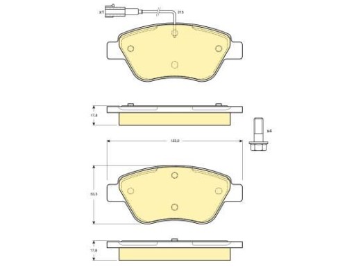 ON FREN BALATASI DISK CIFT KABLOLU (FIAT: BRAVO II 07>-LINEA 07>-DOBLO 05>-STILO 01>)