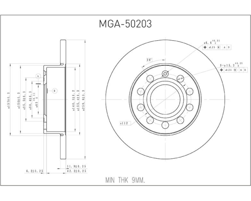 FREN DISK ARKA DUZ 256-5 ( VW: CADDY 04 - 11 / VW: JETTA 06 - 10)
