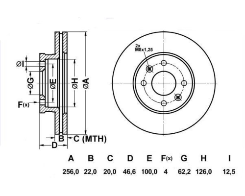 ON FREN DISKI HAVALI 256-4MM (HYUNDAI: ACCENT-ERA 07>11-I20 08>11-RIO 05>11)