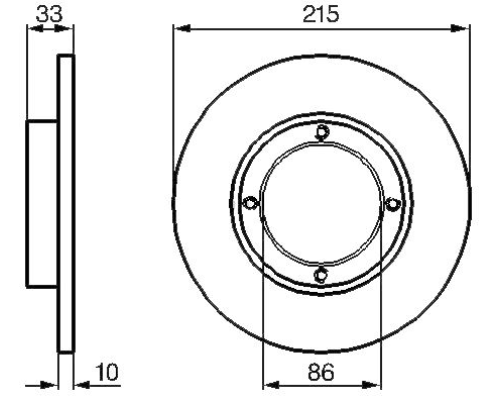 ON FREN DISKI DUZ 215-4MM (SUZUKI: CARRY-SK410 86>00-ALTO 86>00-DAEWOO: DAMAS) 