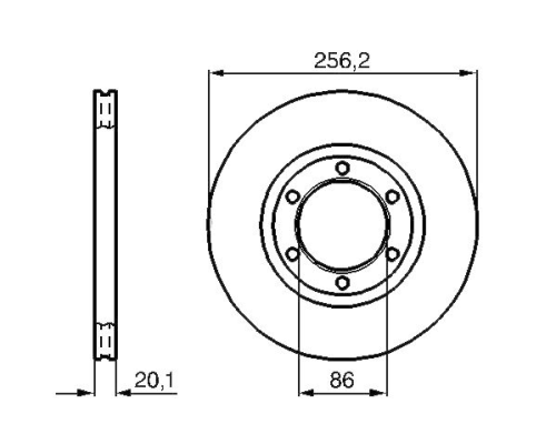 ON FREN DISKI HAVALI 256-6MM (MAZDA: E2200 90>-B2200 90>96-KIA: BESTA)