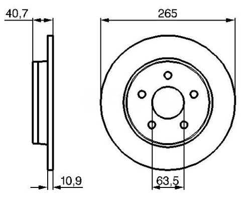 ARKA FREN DISKI (265-5) (FORD: FOCUS II-C-MAX 1.4 1.6 1.6TDCI 1.8)