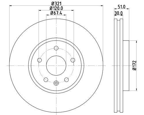 ON FREN DISKI 17JANT 5 DELIK (OPEL: INSIGNIA 1.4-1.6-1.8-2.0CDTI 08>11)