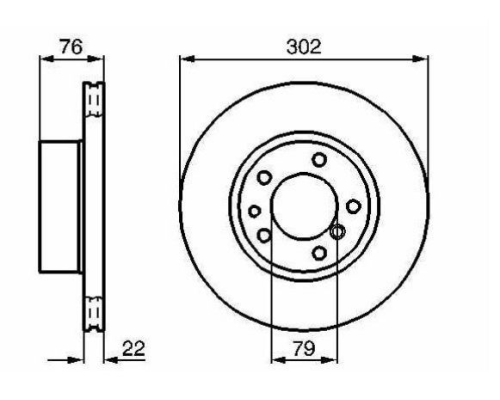 FREN DISK ON HAVA KANALLI 302-5 ( BMW: SERIES 5 E34 520I 530I 90 - 96 )