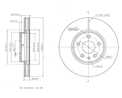 FREN DISK ON HAVA KANALLI 300-5 ( FORD: MONDEO V 15 )