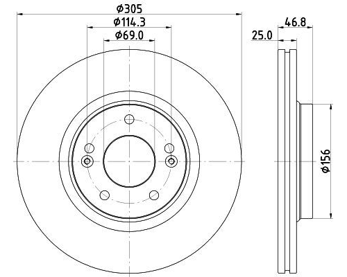 FREN DISK ON HAVALI (305-5)-(HYUNDAI: I30 