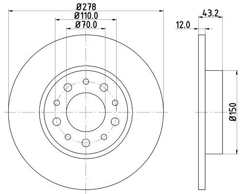 FREN DISK ARKA  278-5 ( ALFA ROMEO: GIULIETTA 11 -)
