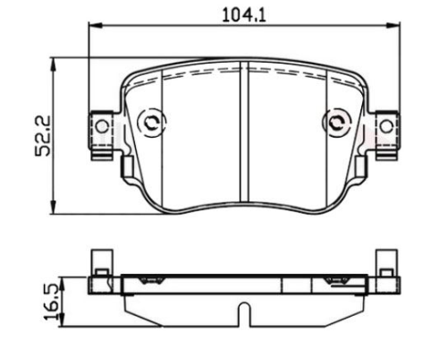ARKA FREN BALATASI DISK (VW: CADDY 17- SEAT: LEON 1.2-1.4-1.6-2.0TDI 1.8TFI 12> / SKODA: OCTAVIA 1.2-1.4-1.6TDI)