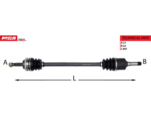 AKS SAG (PEUGEOT: 106 CITROEN: SAXO 1.4 1.5D 1.6 99-- ABSLI 48D)