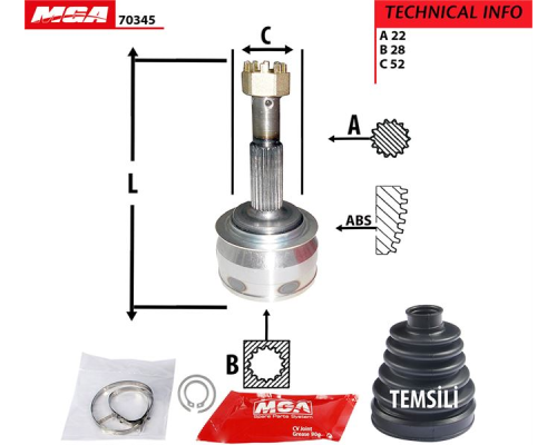 AKS KAFASI DIS (OPEL: CORSA A 1.2-1.4 82-93) (22X28X52)