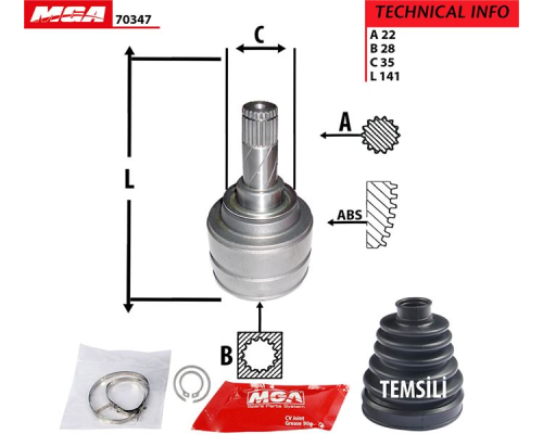 AKS KAFASI IC ( OPEL : CORSA B C INCE FREZE )