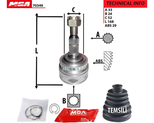 AKS KAFASI DIS SAG SOL (OPEL: CORSA C 1.6 1.7CDTI Z17DTH 03--)