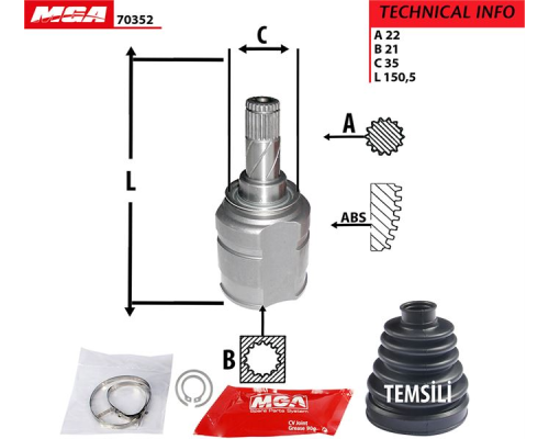AKS KAFASI IC SOL (OPEL: CORSA D 1.3DTH 07--)