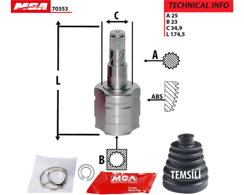 AKS KAFASI IC SAG (OPEL: CORSA D 1.3DTH 07--)