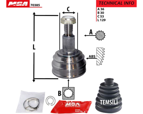 AKS KAFASI DIS-(VW: GOLF IV/BORA/SEAT: LEON/TOLEDO/SKODA: OCTAVIA/AUDI: A3  1,6 AKL AEH)  36*30*53