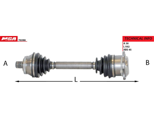 AKS KOMPLE SAG-(VW: PASSAT  97>00 01>05/ AUDI: A4 95>01/ SKODA: SUPERB 1.9 TDI OTOMATIK ACK AVF AAH AFC APR)