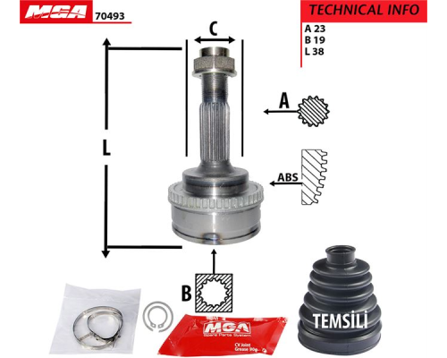 AKS KAFA DIS (ABSLI)-(TOYOTA: YARIS 99>05 