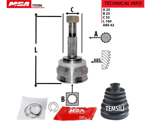 AKS KAFASI DIS ABS'LI (NISSAN: ALMERA 1.5 95>00 BENZINLI) (25x23x55-42)