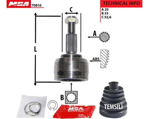 AKS KAFASI DIS SAG-SOL ABS'SIZ (RENAULT: FLUNCE 1.5DCI 5-6 VITES)