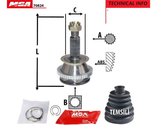 AKS KAFA DIS ABS'LI (HYUNDAI: SONATA 2.0 16V 98>01) (27X23X60XABS-47)