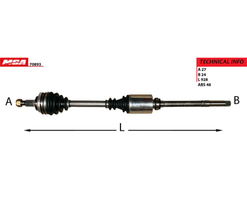 AKS SAG KOMPLE ABSLI(FIAT:SCUDO/CITROEN:JUMPY/PEUGEOT:EXPERT /  XUD9- DW8 XU7JP-XU10J2-EW10J4)
