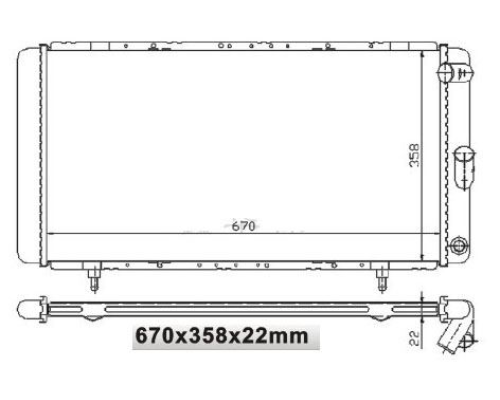 SU RADYATORU (RENAULT: R21-OPTIMA 1.6-MANAGER 1.7-CONCORDE 2.0) (670X358X22)