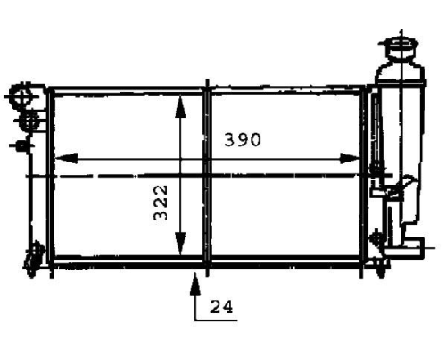 SU RADYATORU 390X322X23 (PEUGEOT: 106 II 96-99 1.4 TU3JP 1.6 TU5JP NAC)