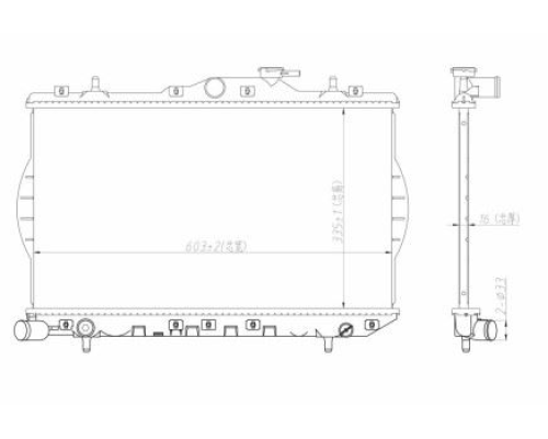 SU RADYATORU BRAZING (HYUNDAI: ACCENT 1.3I-1.5IE 95-00) (335X603X18-MT)
