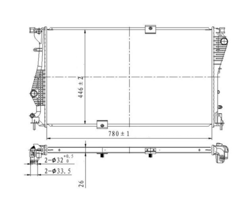 SU RADYATORU BRAZING  (RENAULT: TRAFIC 2.0DCI 06- / OPEL: VIVARO 2.0 10 / 2011) MT  780*446*26