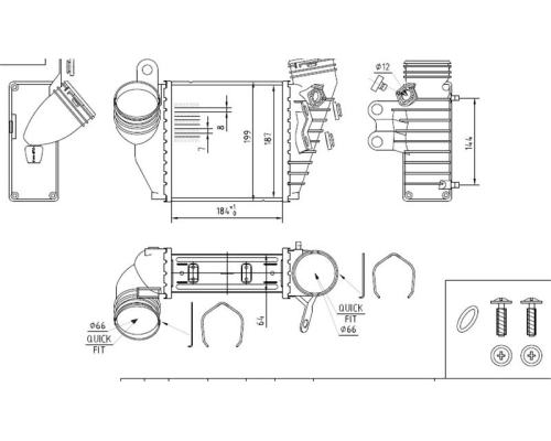 TURBO RADYATORU (INTERCOOLER) BRAZING VOLKSWAGEN GOLF IV (1J1) 1.9 TDI 130 HP 1997-2005