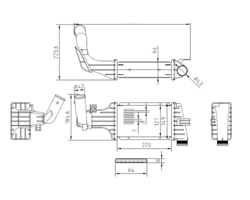 TURBO RADYATORU - (OPEL : ASTRA G 99-05 : ZAFIRA A 1.7 TD / 2.0 TD 99-02)