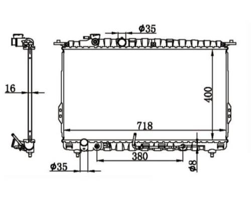 SU RADYATORU BRAZING HYUNDAI SONATA 98-05 2.0 A/T