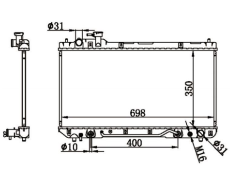 SU RADYATORU BRAZING TOYOTA RAV4 94-00 2.0 A/T