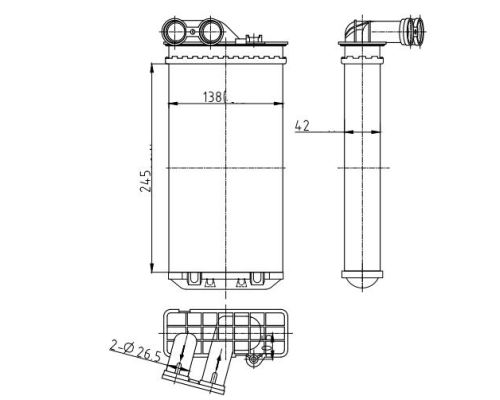 KALORIFER RADYATORU MEKANIK (CITROEN C4 I - PEUGEOT 307 / 307 CC / 307 SW) 245*138*42
