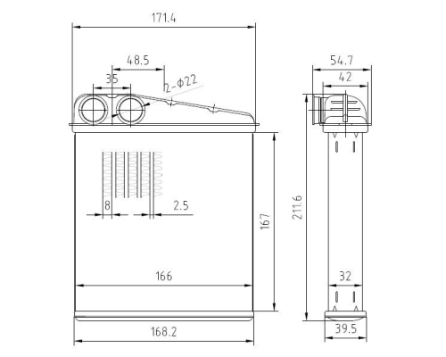 KALORIFER RADYATORU BRAZING (NISSAN :MICRA 03-10/ NOTE 06-12 /RENAULT: CLIO III 05-)
