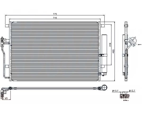 KLIMA RADYATORU-(VW: CRAFTER-SPRINTER (06-) 2E0820413 )