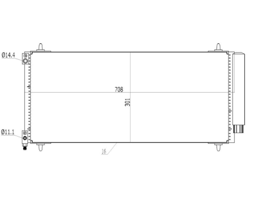 KONDENSER (CITROEN C5 II / C5 III / C6 - PEUGEOT 407 / 407 SW / 607) 708x301x16