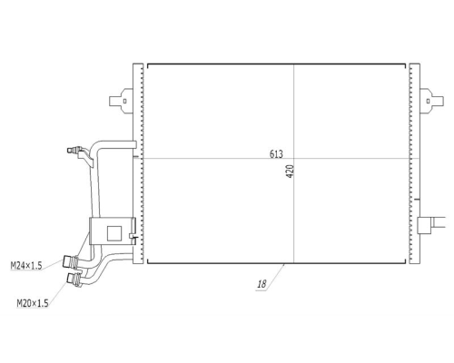 KLIMA RADYATORU  (VW: PASSAT 96-05/ AUDI : A4 1.9TDI 1.8/1.8T 97=>  ) 613X420X18