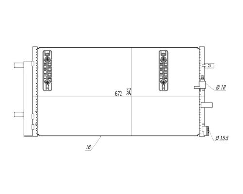 KLIMA RADYATORU-672X341X16 (AUDI A4 08-16  A5 08-11  Q5 09-12)