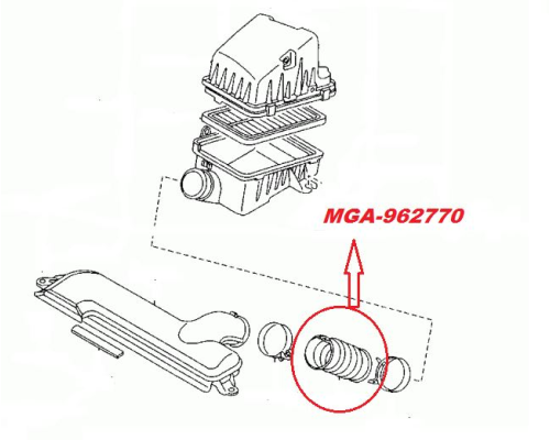 HAVA FILTRE GIRIS HORTUMU (DUZ TIP) (MAZDA: 626 98>02)