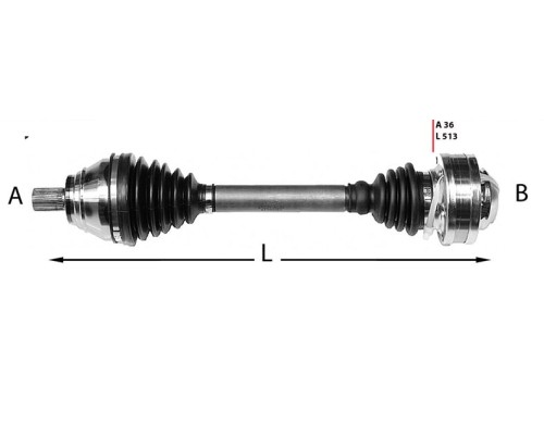 KOMPLE AKS SOL (VW: CADDY III  1.9TDI BJB 04>)