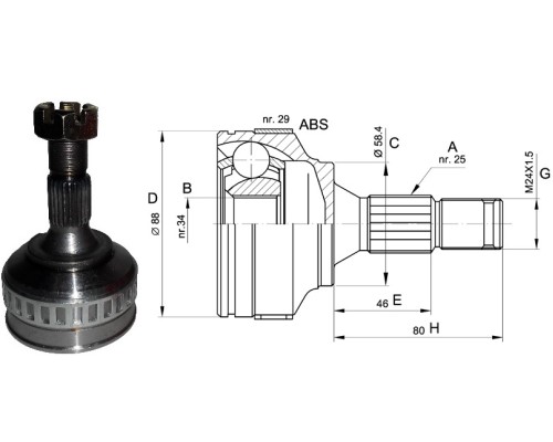 DIS AKS KAFASI ABS'LI  (CITROEN: BERLINGO 96>08-XSARA 97> / PEUGEOT: PARTNER 96>)