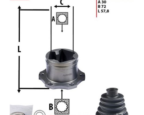 IC AKS KAFASI (SEAT: IBIZA 02>09 / SKODA: FABIA 99>07 / VW: BORA 98>05-GOLF IV 97>05-POLO 01>09)